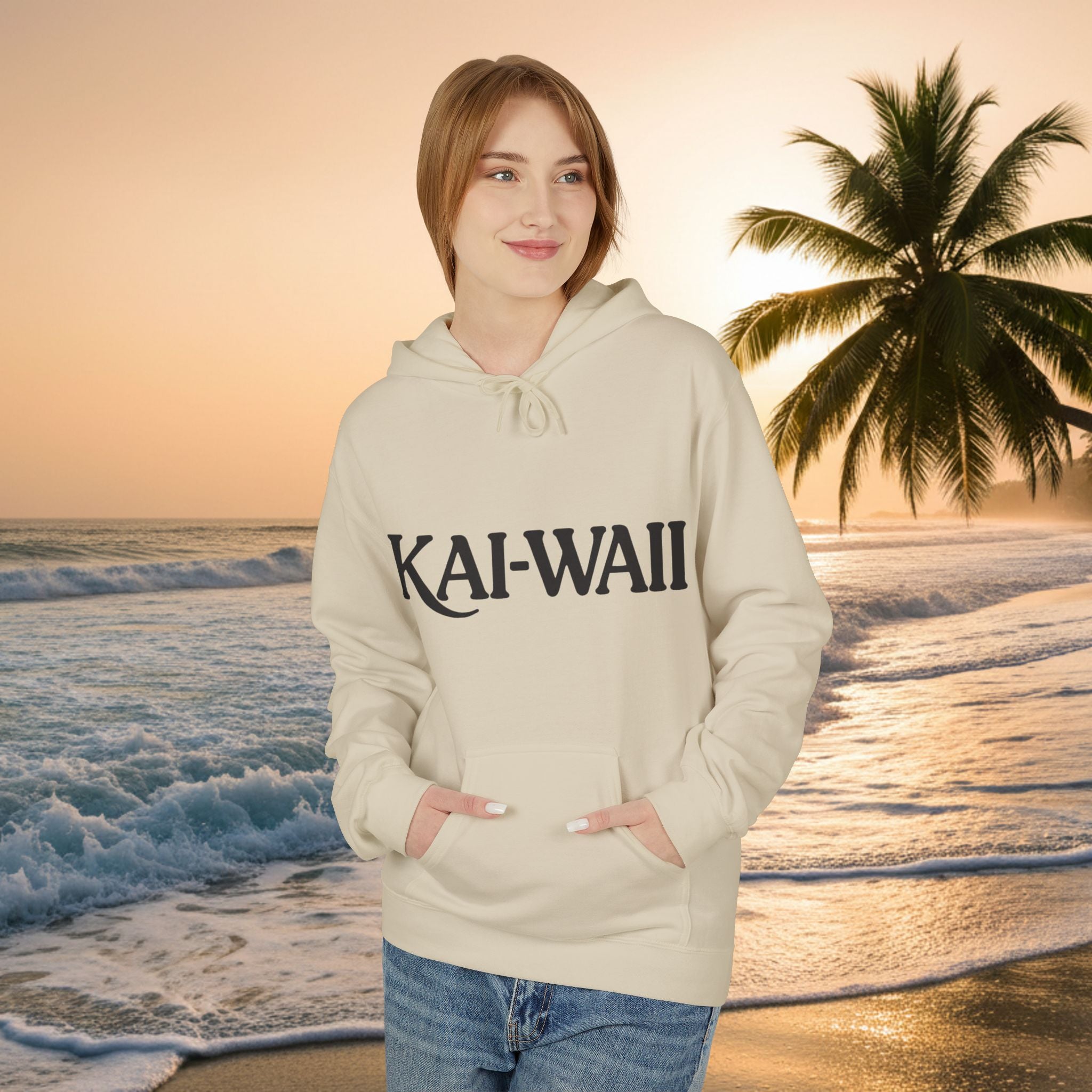 KAI-WAII Bold Text Hoodie — Minimalist Streetwear Pullover