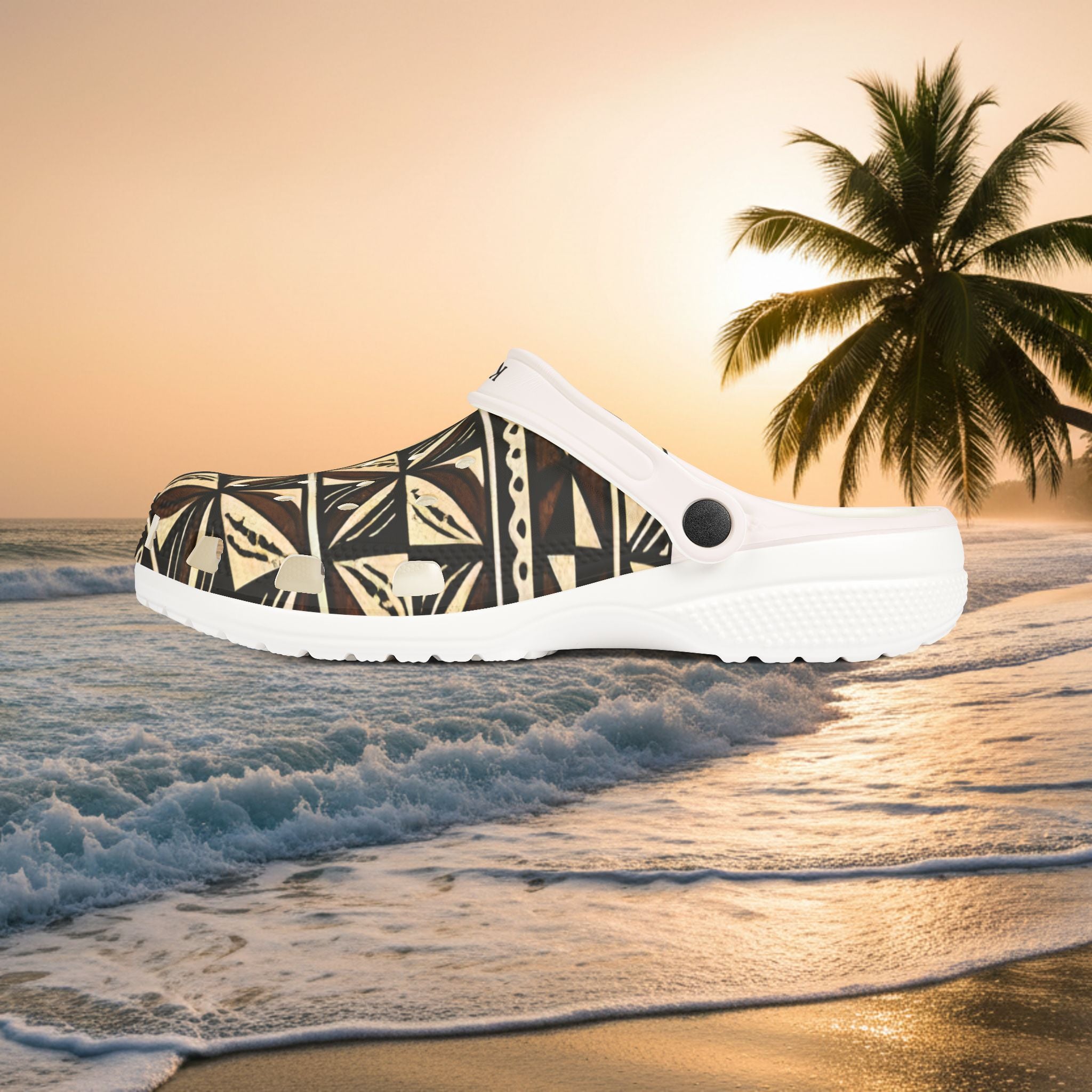 Tropical Tribal EVA Foam Clogs — Patterned Beach Slip-Ons