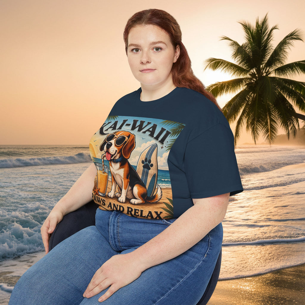 T-Shirt — KAI-WAII 'Paws and Relax' Beach Dog Graphic Tee