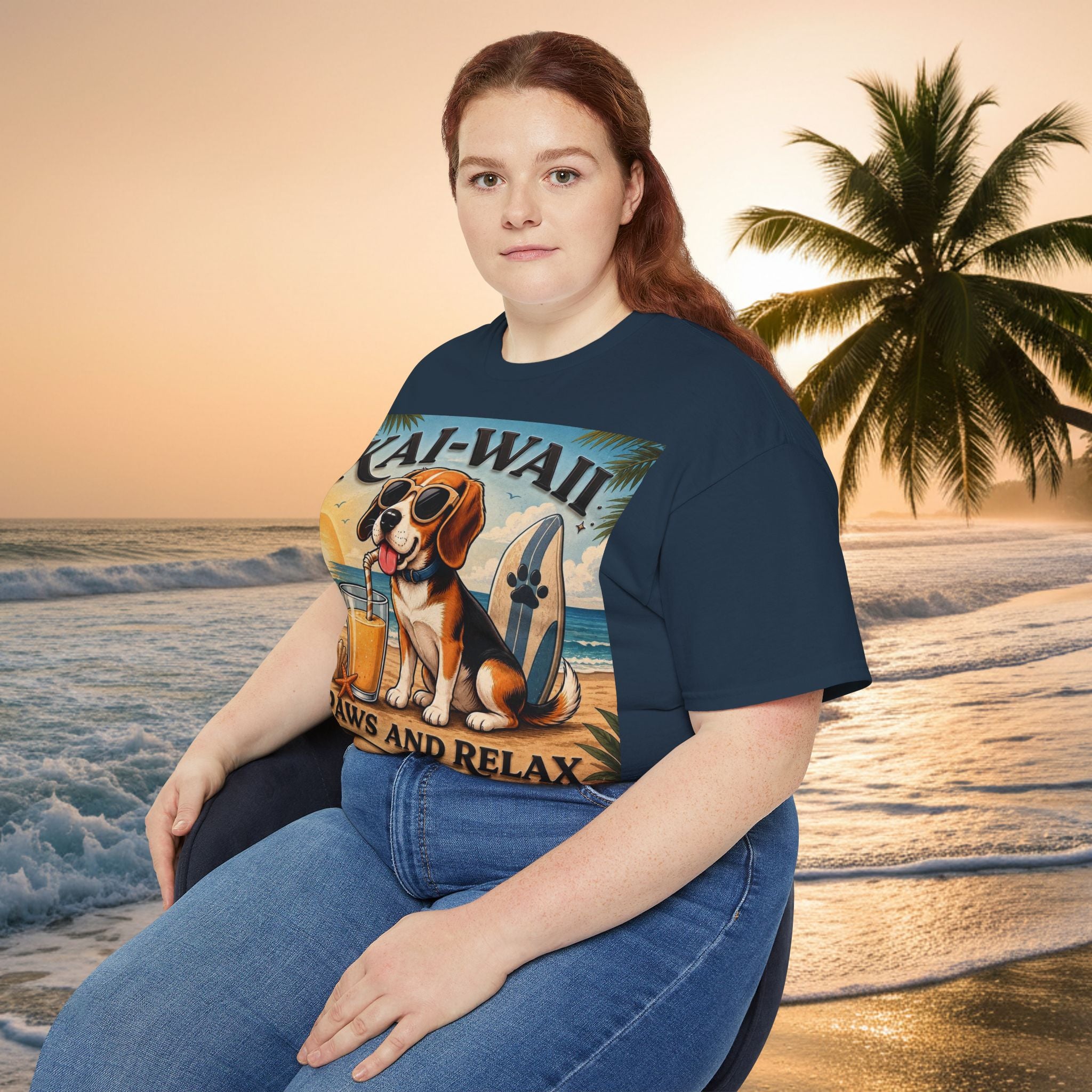 T-Shirt — KAI-WAII 'Paws and Relax' Beach Dog Graphic Tee