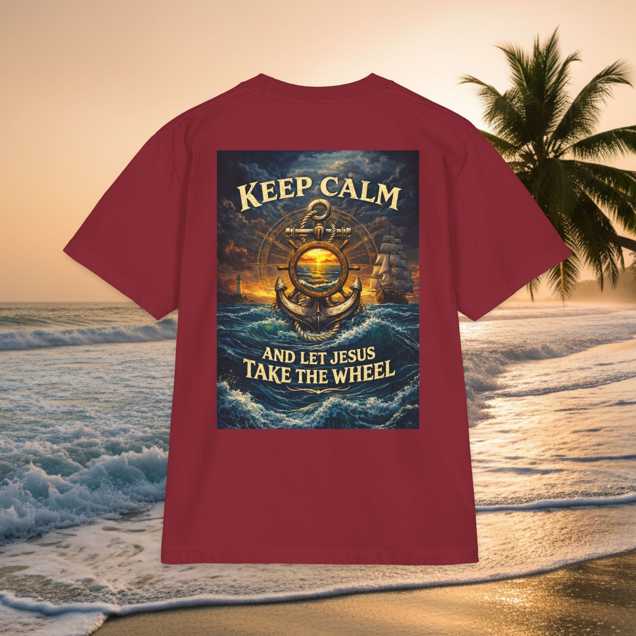 Keep Calm And Let Jesus Take The Wheel T‑Shirt