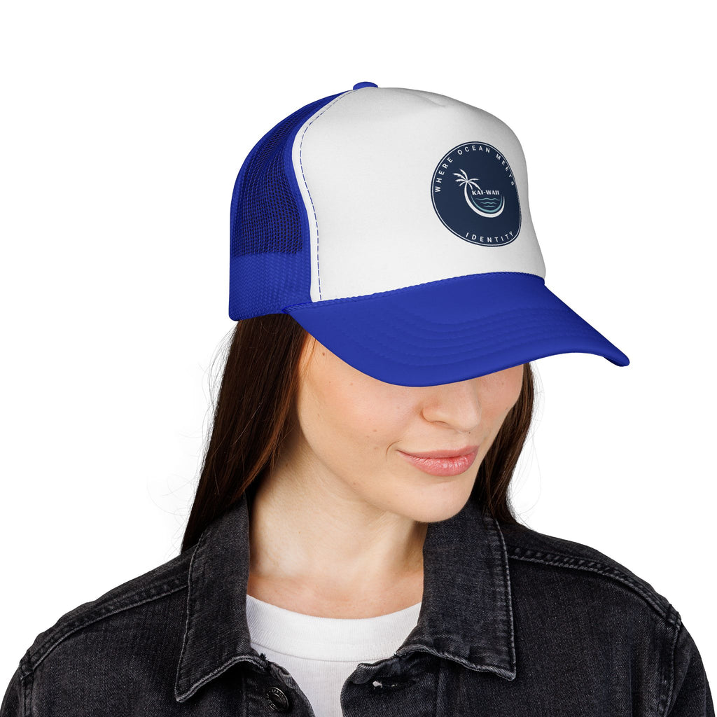 Coastal Vibes Trucker Cap — Ocean Club Palm Patch Snapback