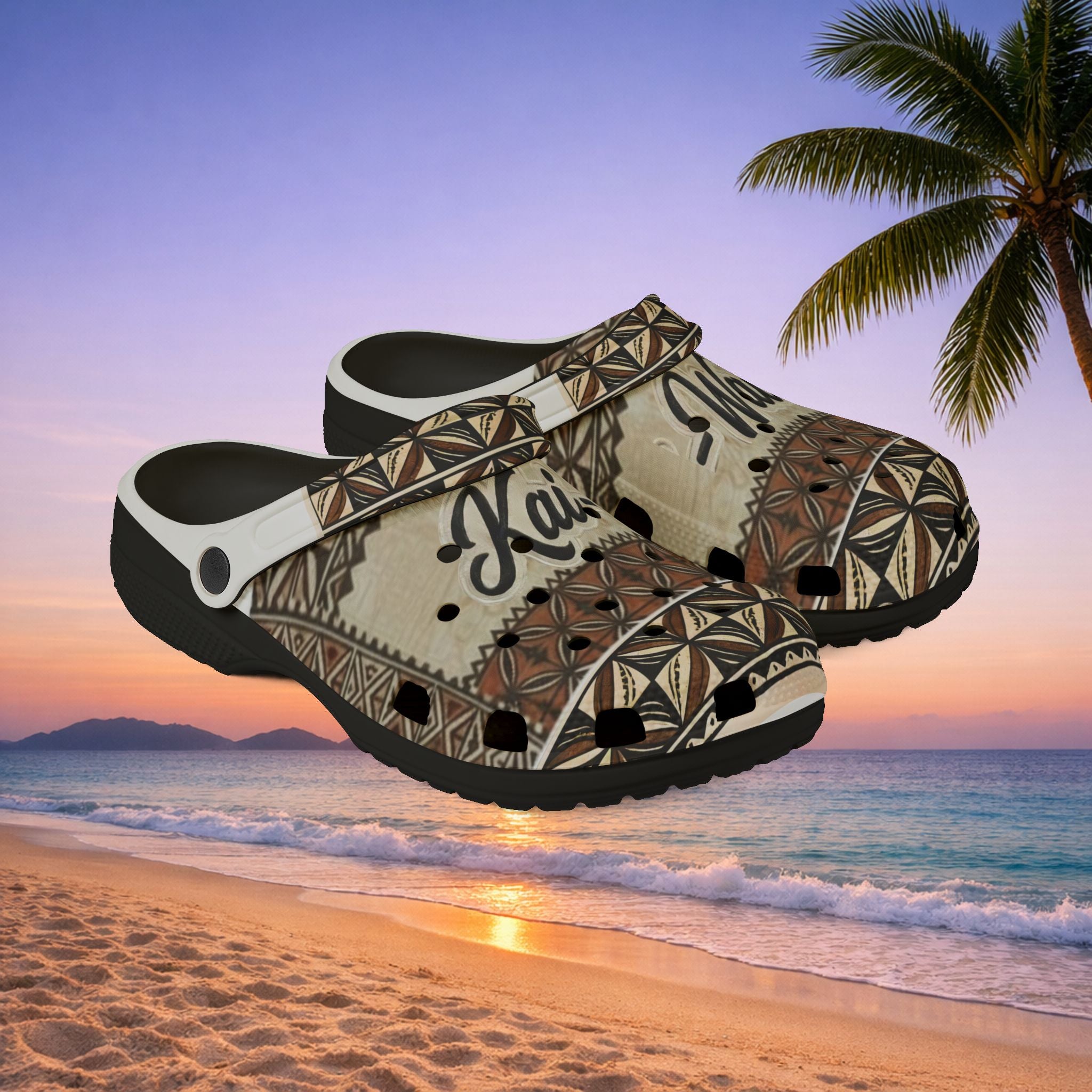 Kai-Waii Unisex Tropical Pattern EVA Foam Clogs/Slip-ons