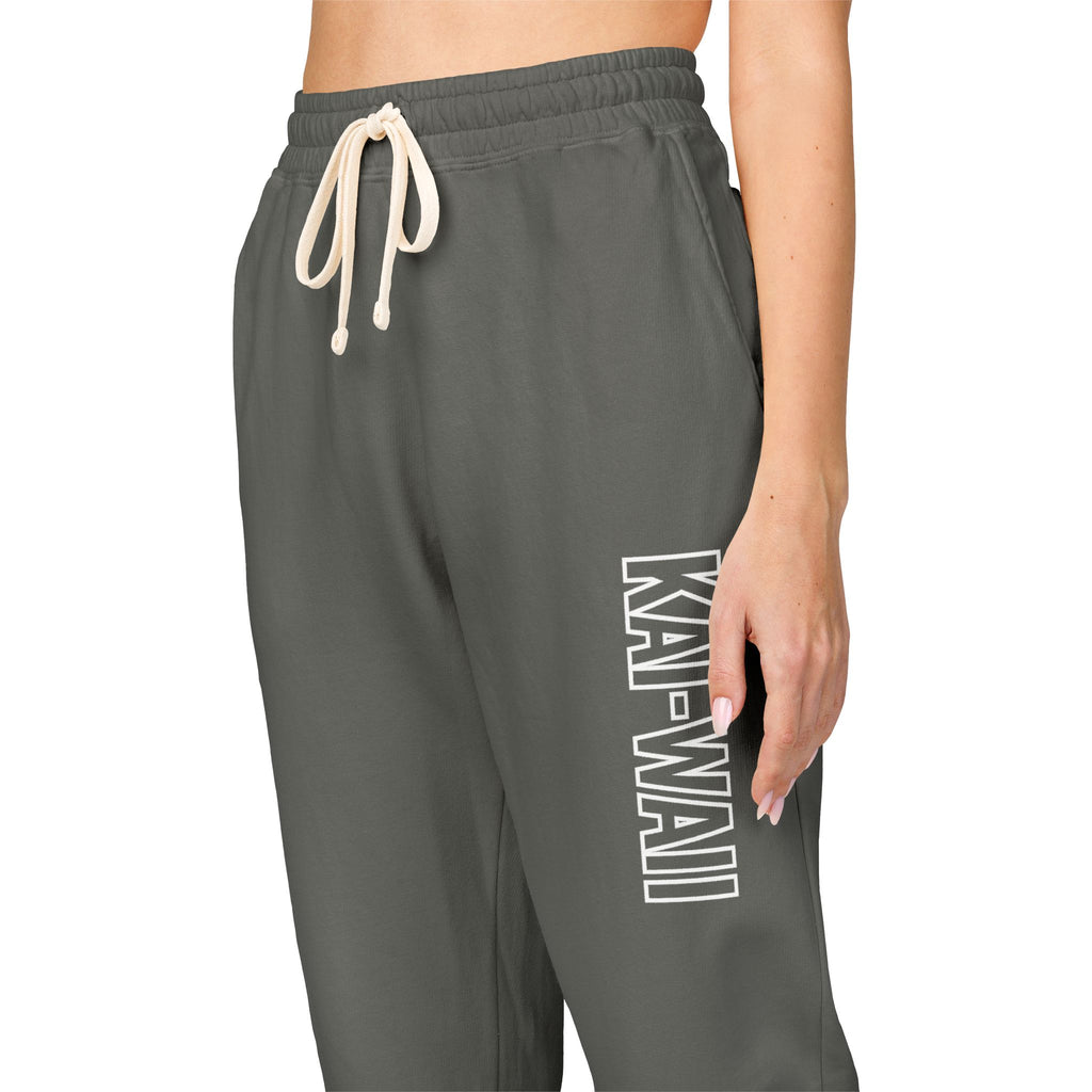 Kai-Waii Vertical Logo Sweatpants — Garment-Dyed Fleece Joggers