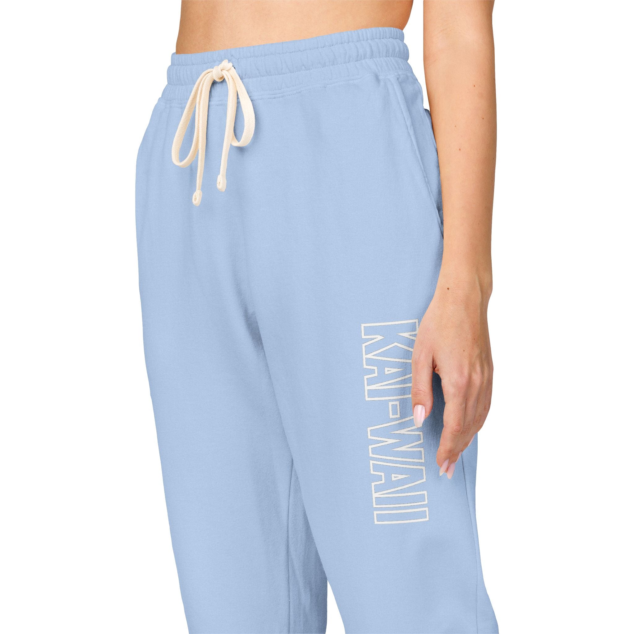 Kai-Waii Vertical Logo Sweatpants — Garment-Dyed Fleece Joggers