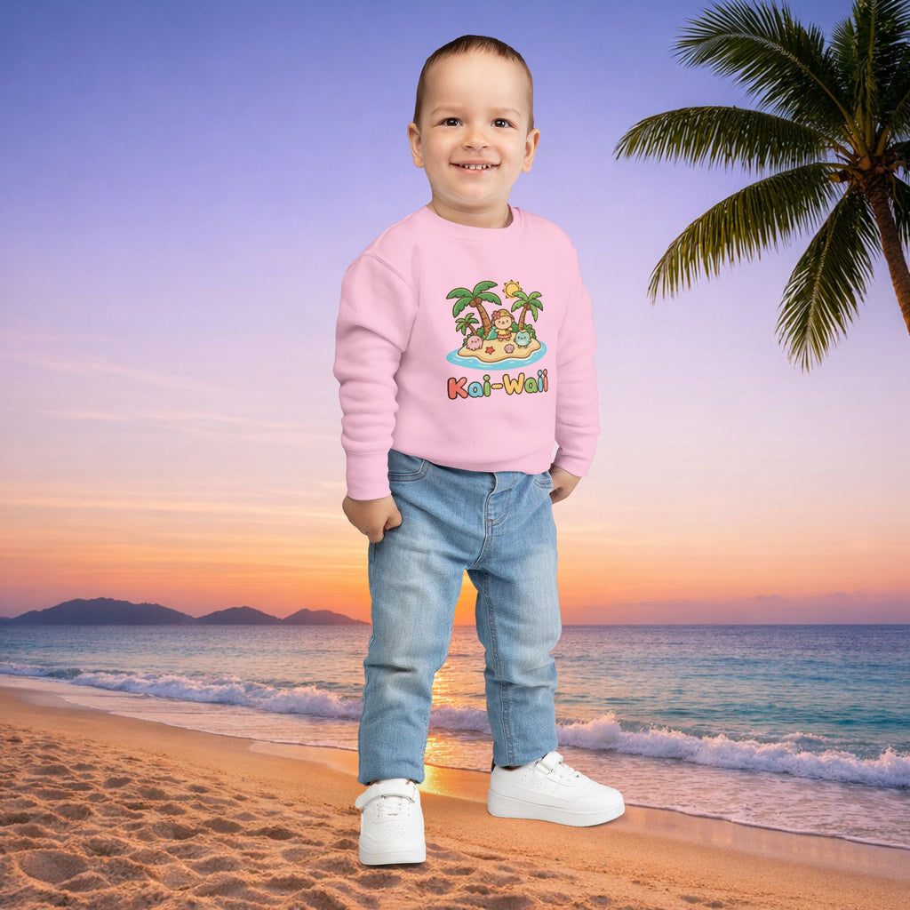 Kai-Waii Island Toddler Sweatshirt — Cute Hawaiian Palm Beach Graphic