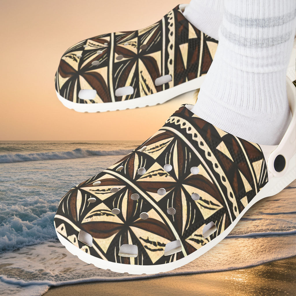 Tropical Tribal EVA Foam Clogs — Patterned Beach Slip-Ons