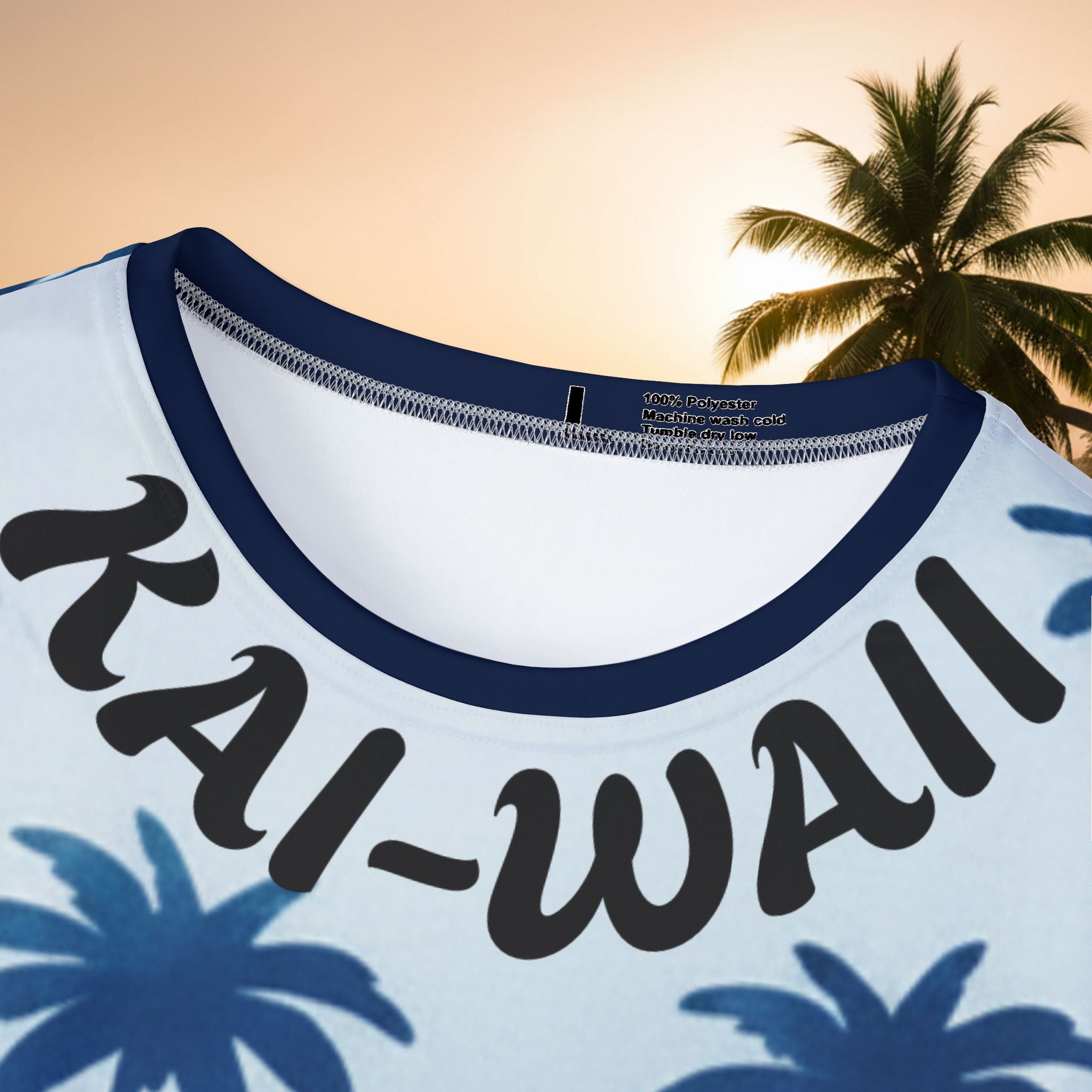 Wave Palm Men's Sports Jersey — Blue Surf All-Over Print