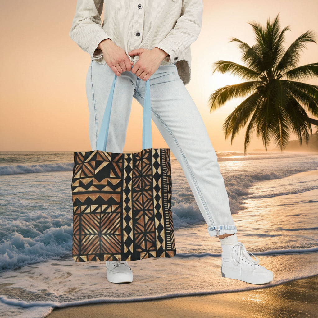 Tribal Pattern Canvas Tote Bag — Beach Market Tote Bag