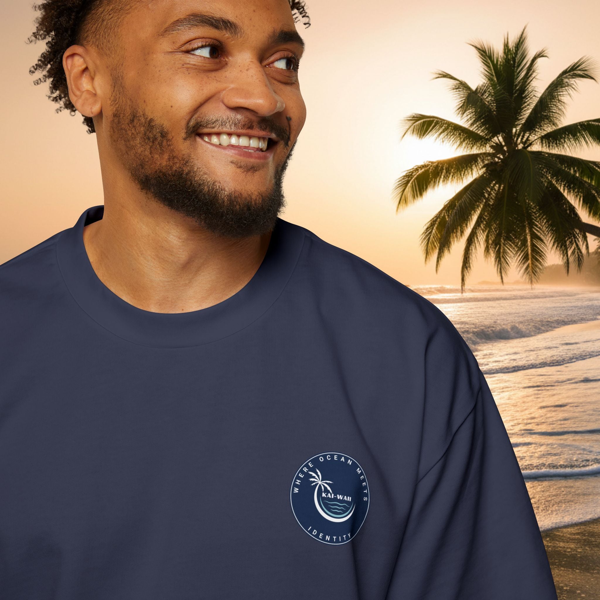 Ocean Is My Escape Tee — Men's Oversized Beach Graphic T-Shirt