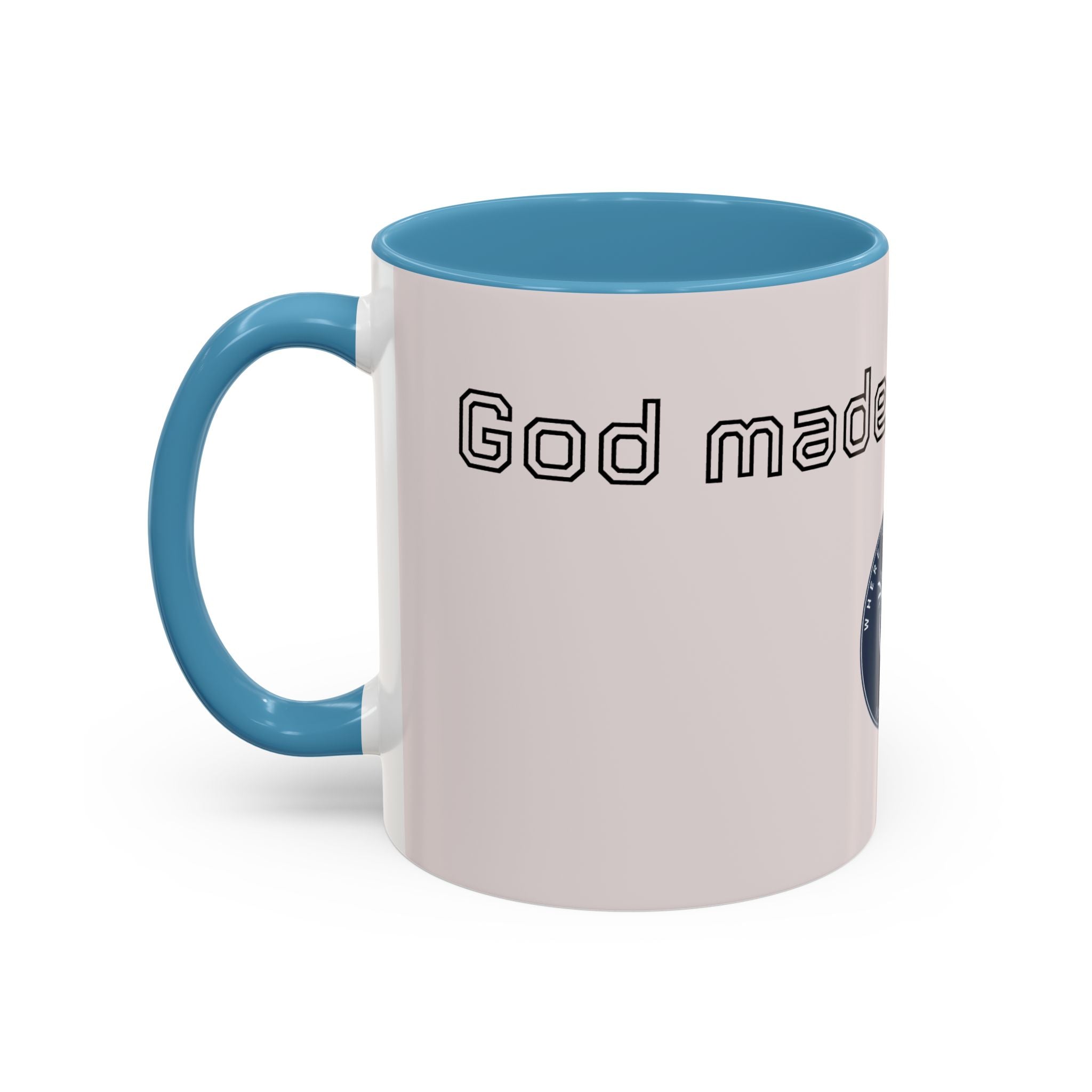 Motivational Accent Coffee Mug — "God Made It Happen" Inspirational Latte Mug