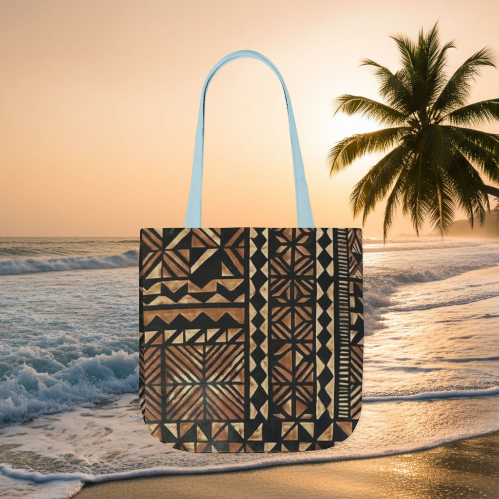 Tribal Pattern Canvas Tote Bag — Beach Market Tote Bag