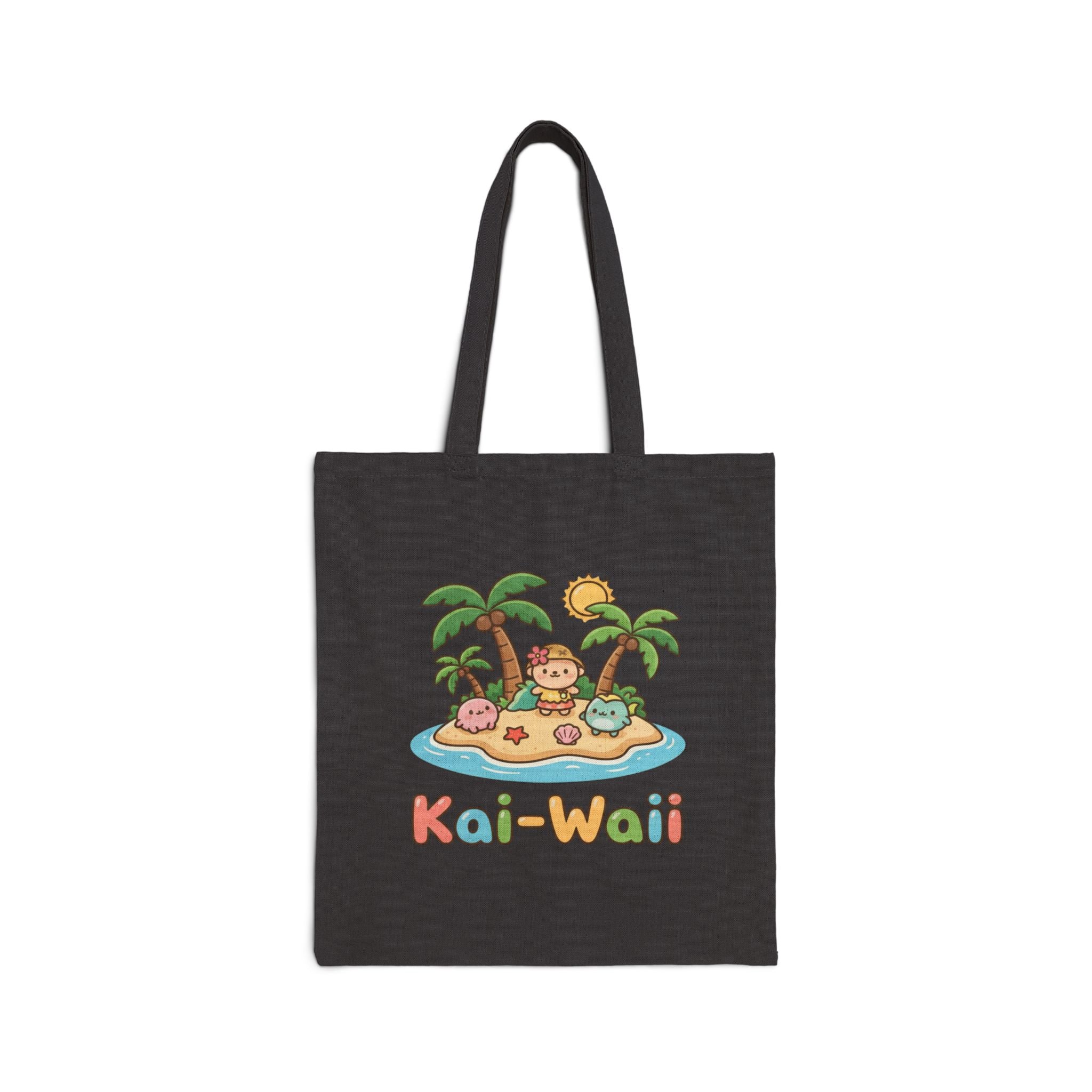 Kai-Waii Beach Tote Bag — Cute Island Cartoon Canvas Tote for Summer
