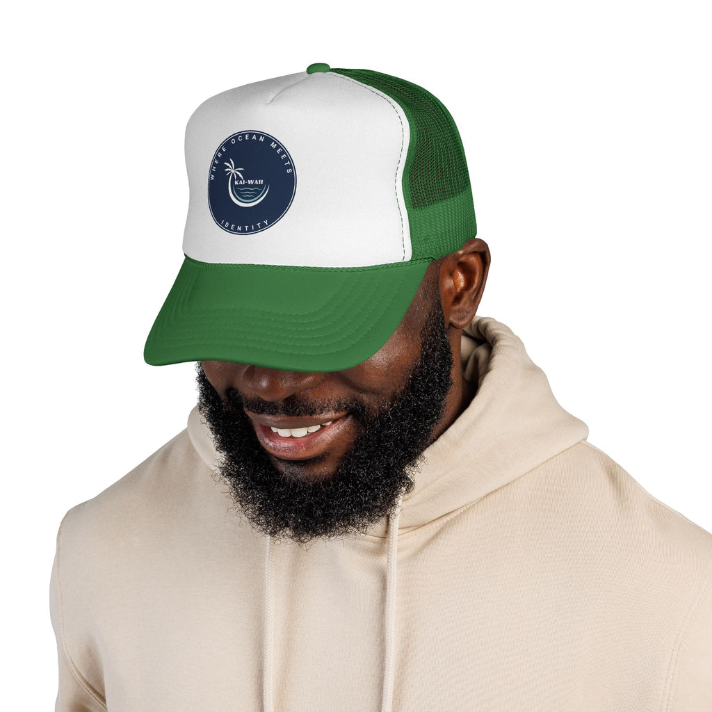 Coastal Vibes Trucker Cap — Ocean Club Palm Patch Snapback