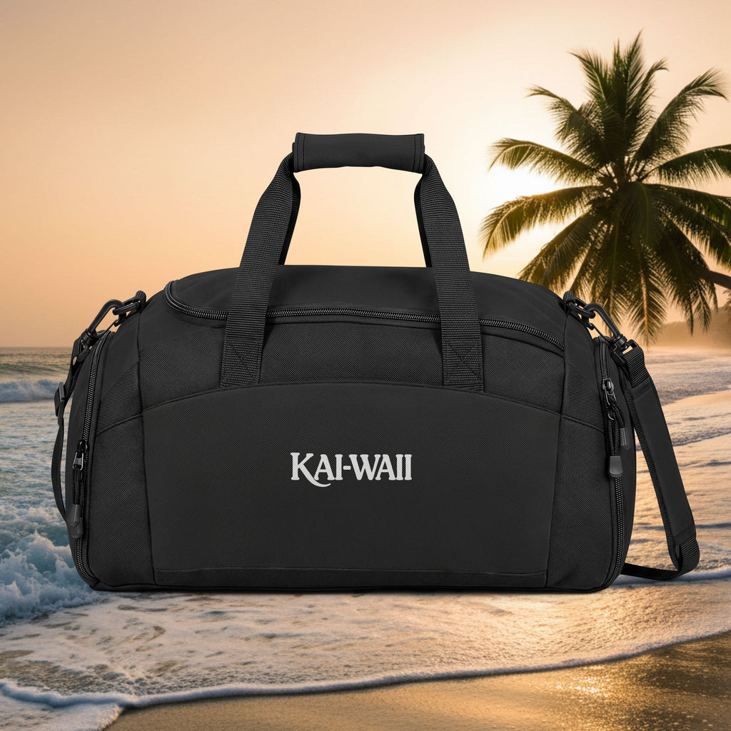 Kawaii Logo Gym Bag — Durable Black Workout Duffel