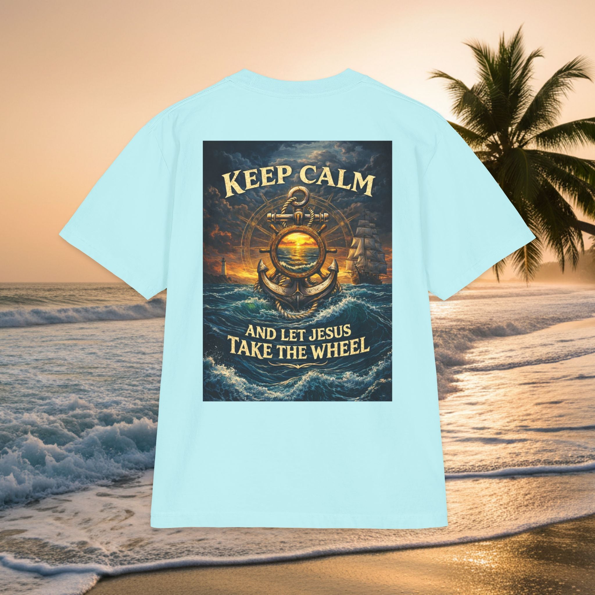 Keep Calm And Let Jesus Take The Wheel T‑Shirt
