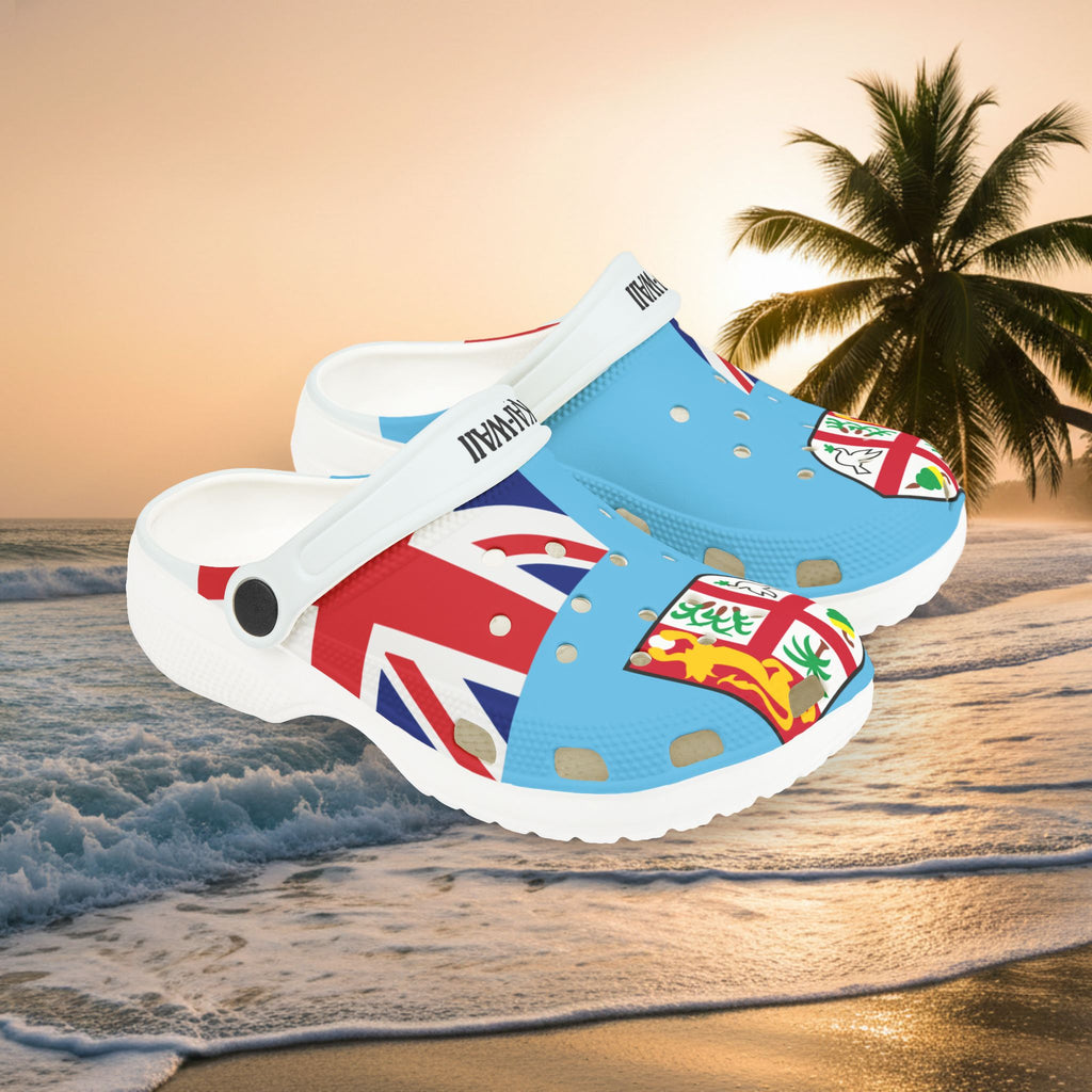 Kids Fiji Flag EVA Foam Clogs — Tropical Beach Sandal for Boys & Girls