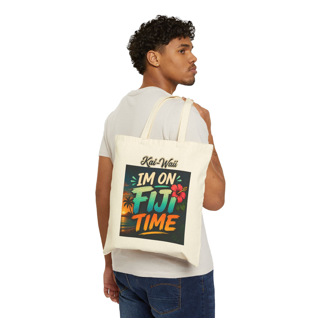 Tote Bag — Tribal Pattern "Kai-Waïi" Cotton Canvas Tote