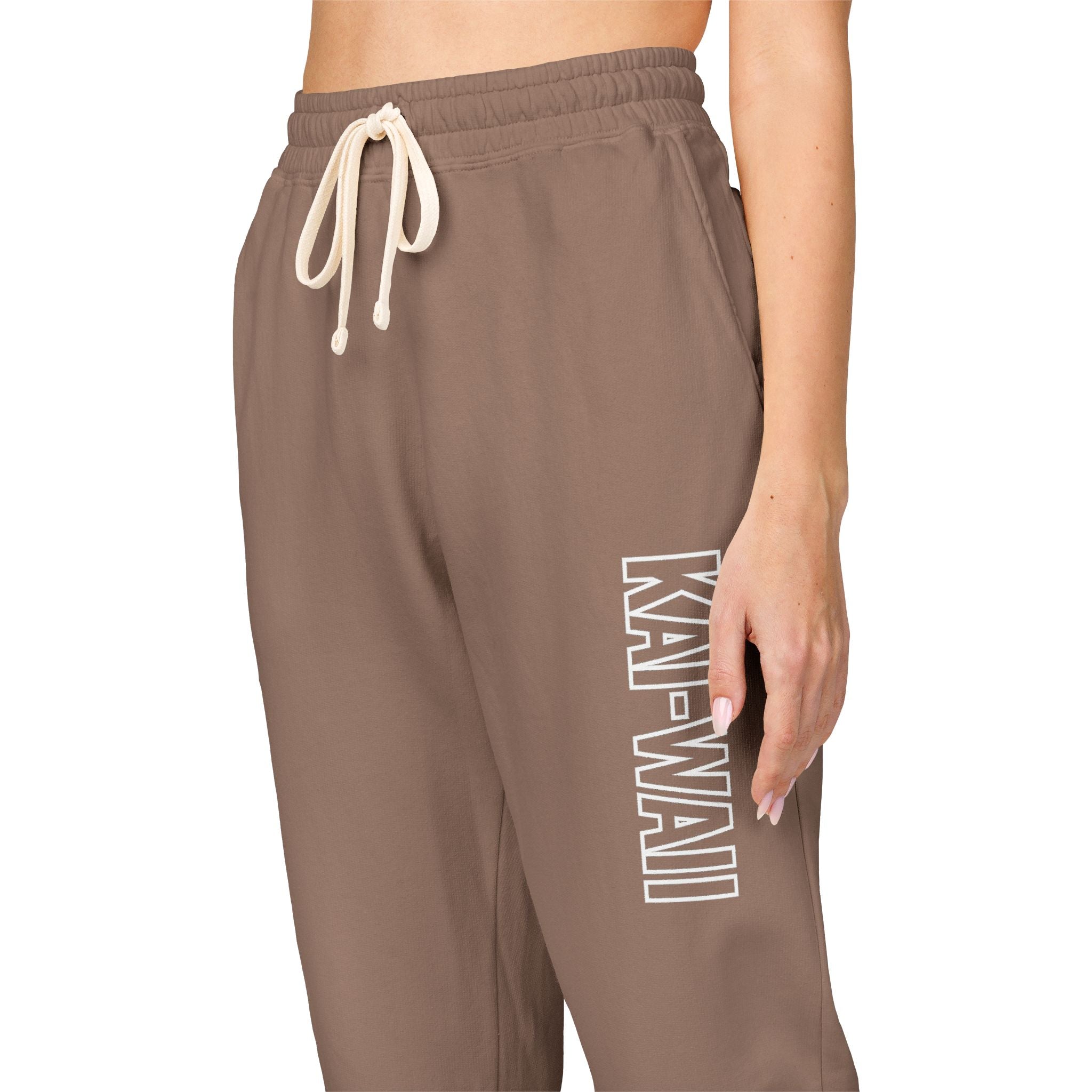 Kai-Waii Vertical Logo Sweatpants — Garment-Dyed Fleece Joggers