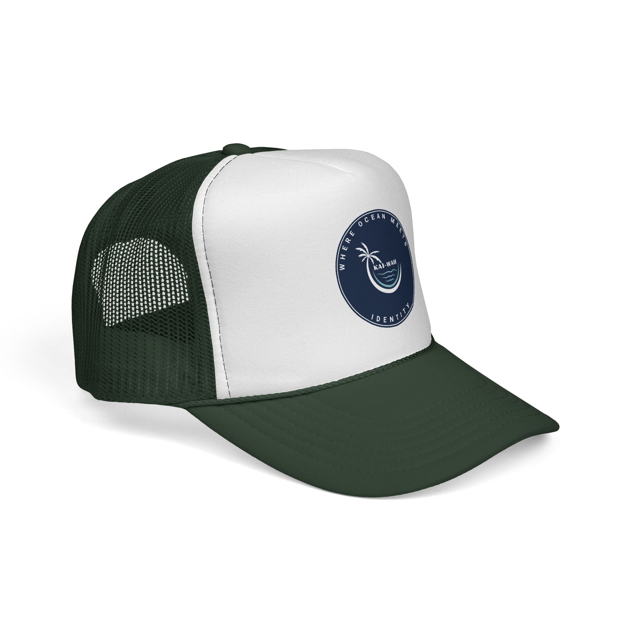 Coastal Vibes Trucker Cap — Ocean Club Palm Patch Snapback