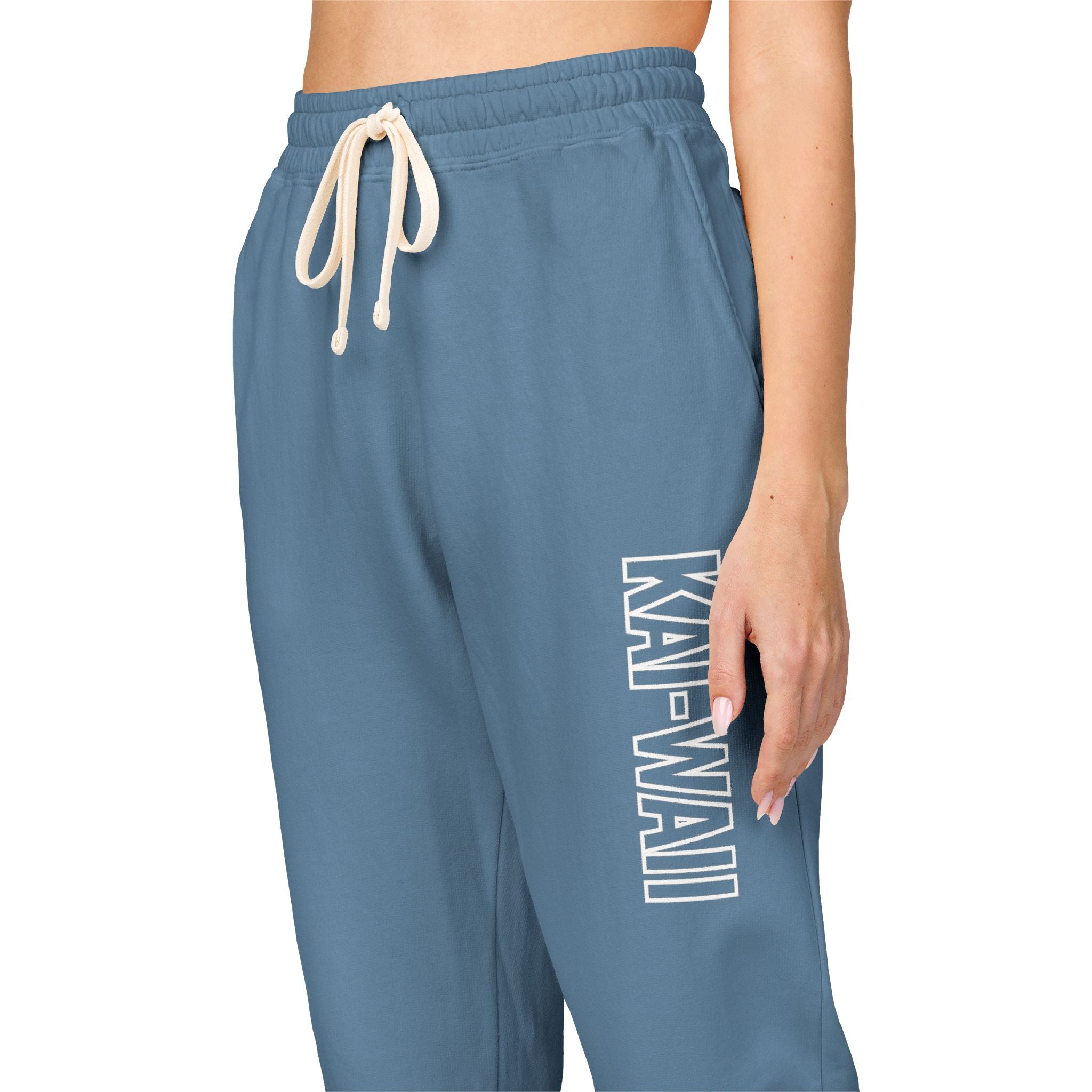 Kai-Waii Vertical Logo Sweatpants — Garment-Dyed Fleece Joggers