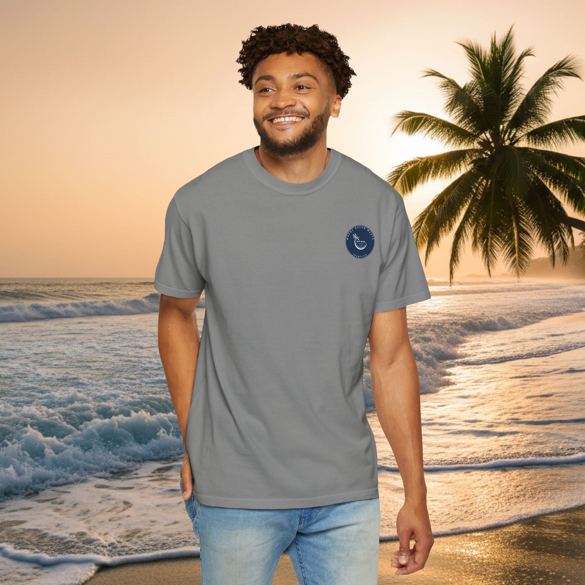 Graphic T-Shirt — "Shit I Don't Have Time For" Beach Sunset Crew Tee