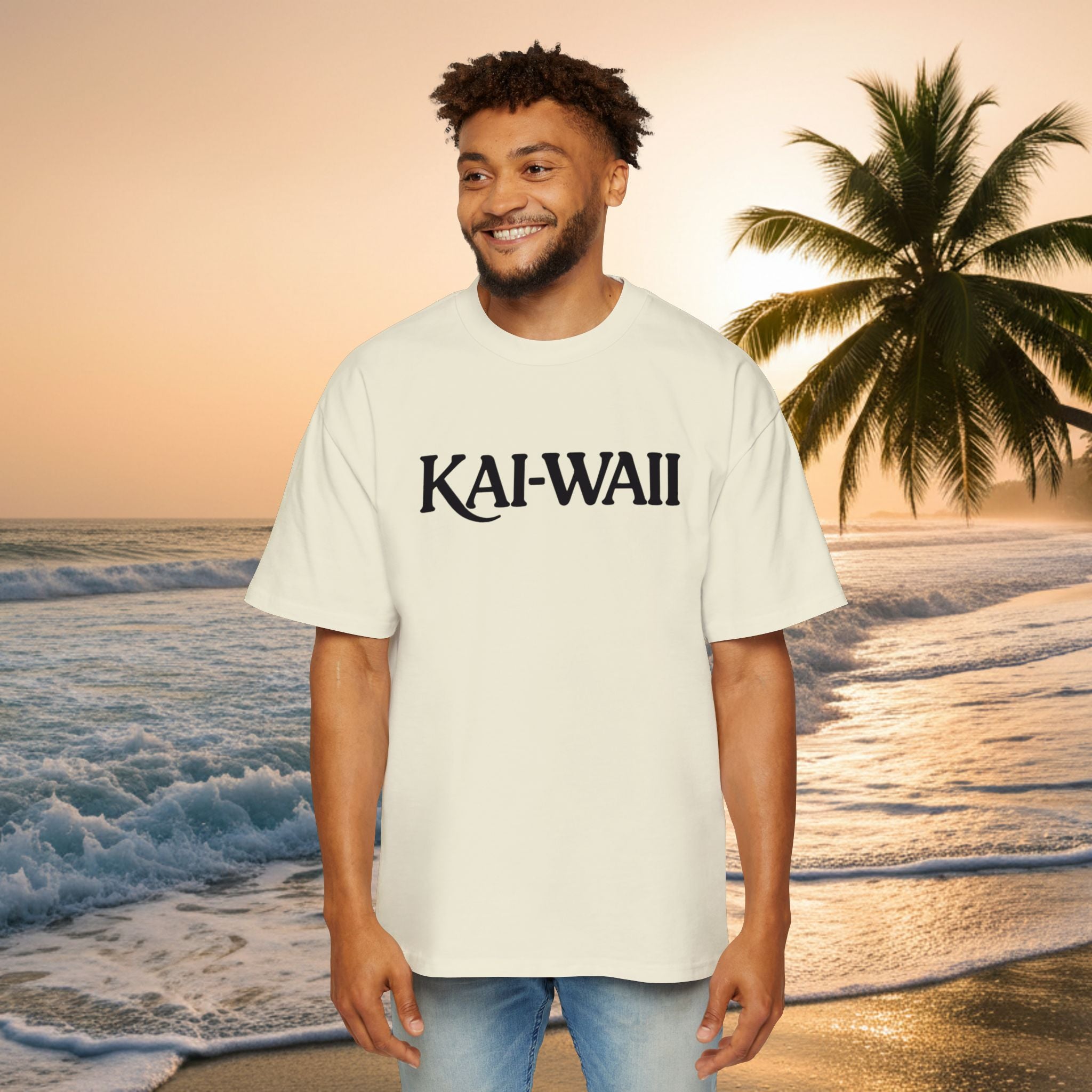 KAI-WAII Oversized Tee — "Shit I Don't Have Time For" Beach Graphic Shirt