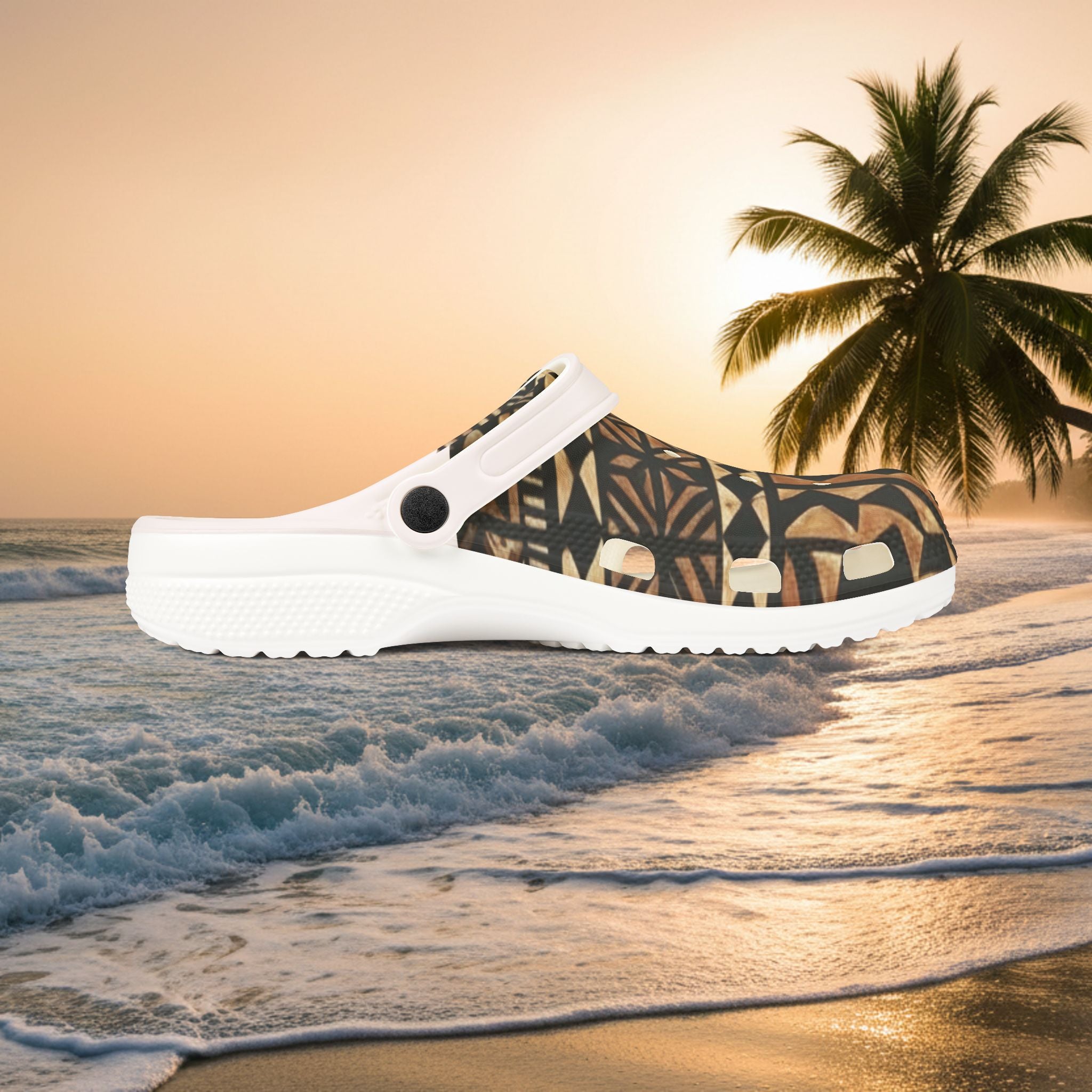 Tribal Pattern EVA Foam Clogs — Lightweight Beach Sandals