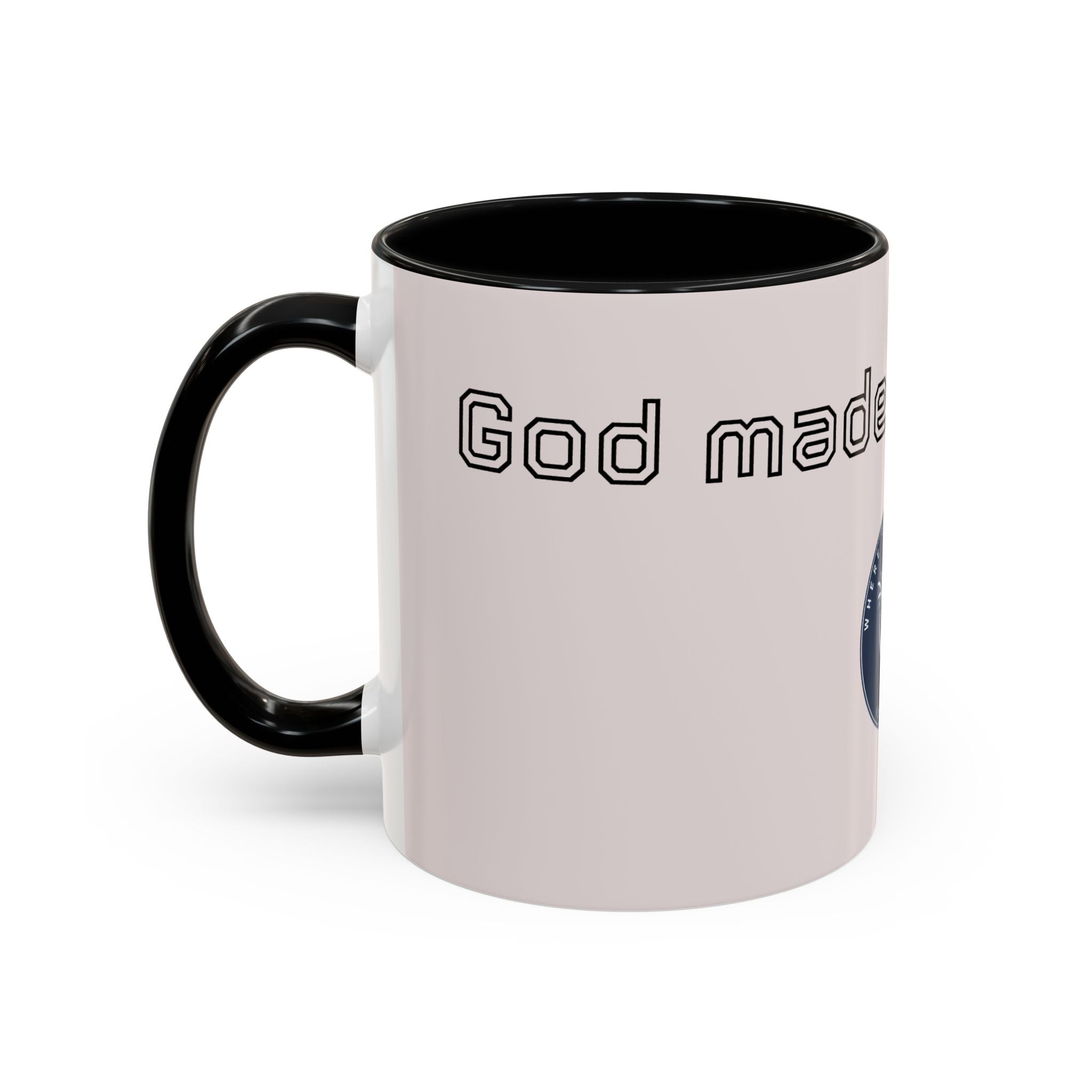 Motivational Accent Coffee Mug — "God Made It Happen" Inspirational Latte Mug