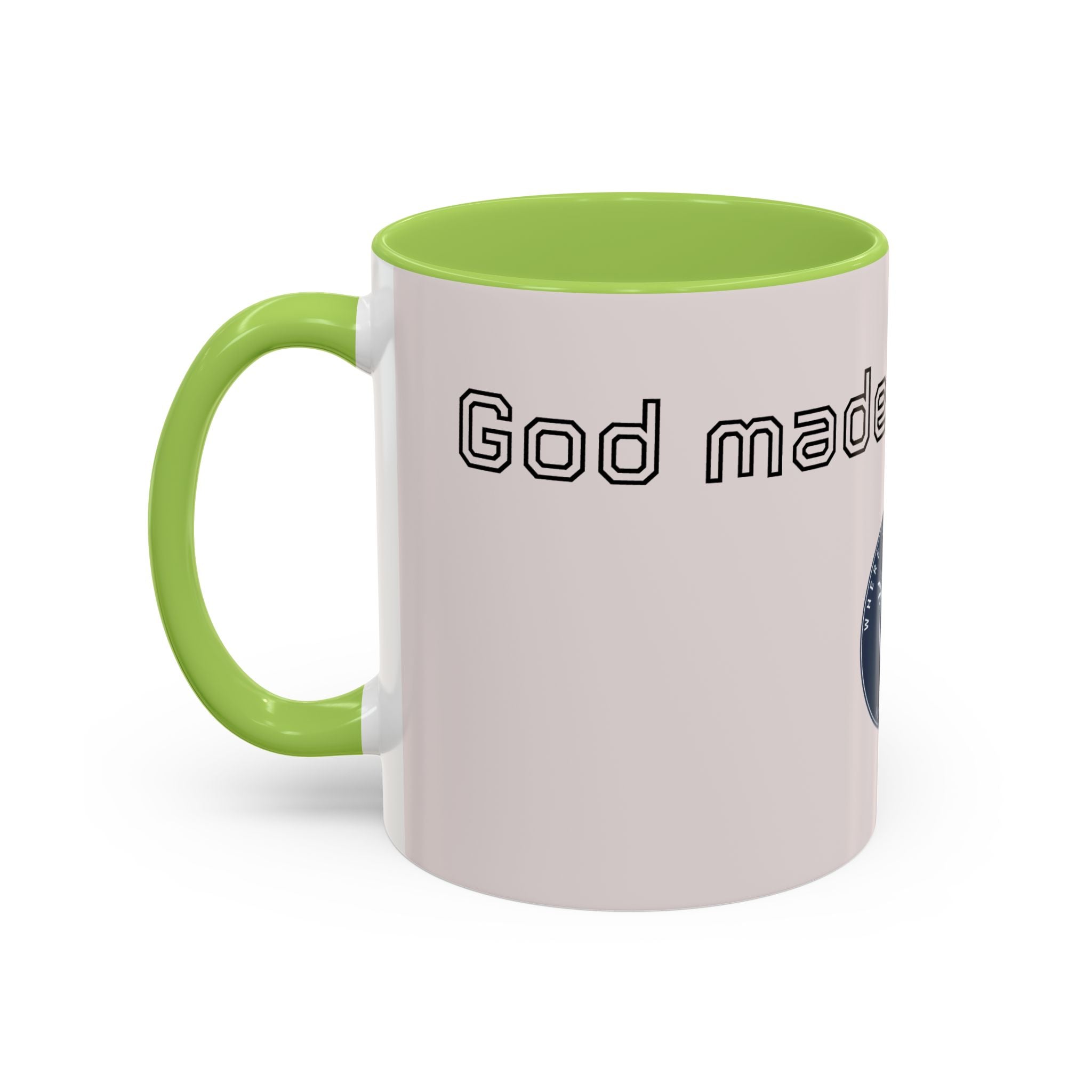 Motivational Accent Coffee Mug — "God Made It Happen" Inspirational Latte Mug