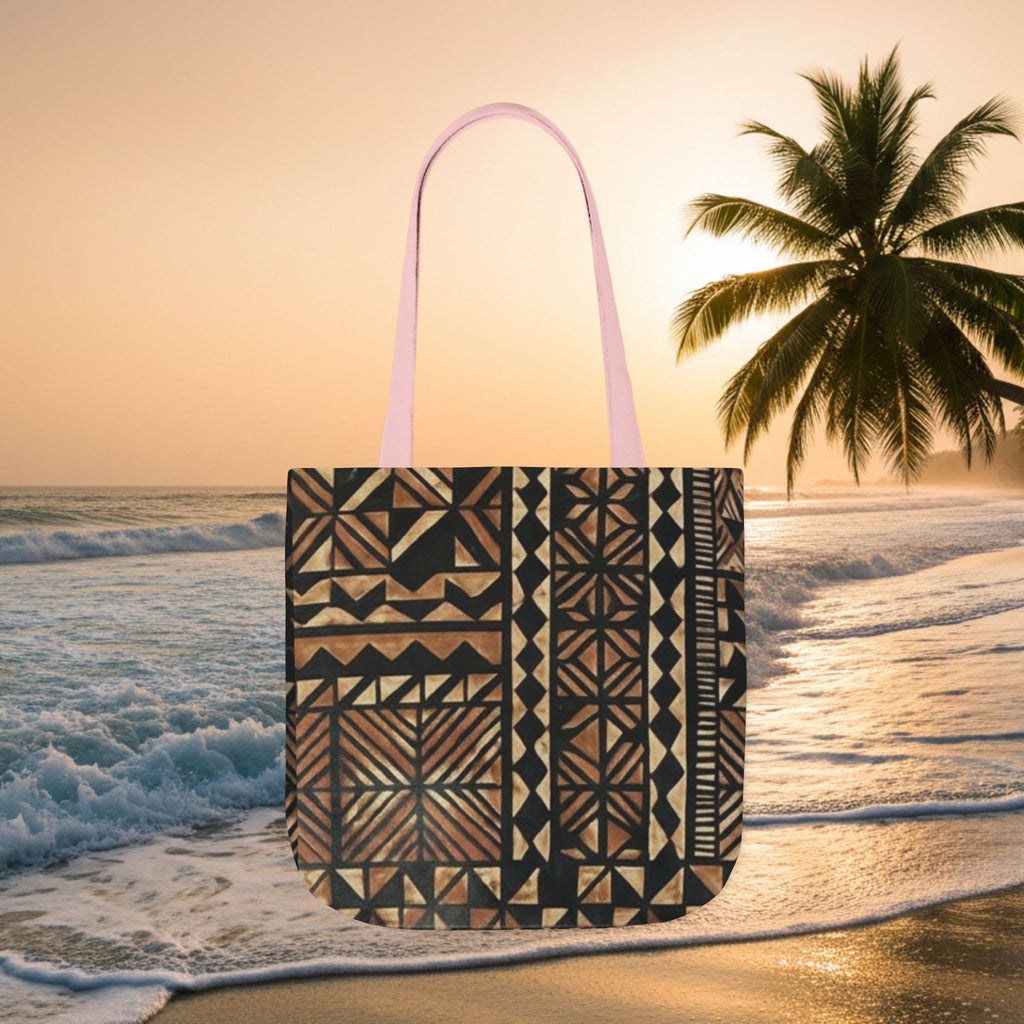 Tribal Pattern Canvas Tote Bag — Beach Market Tote Bag