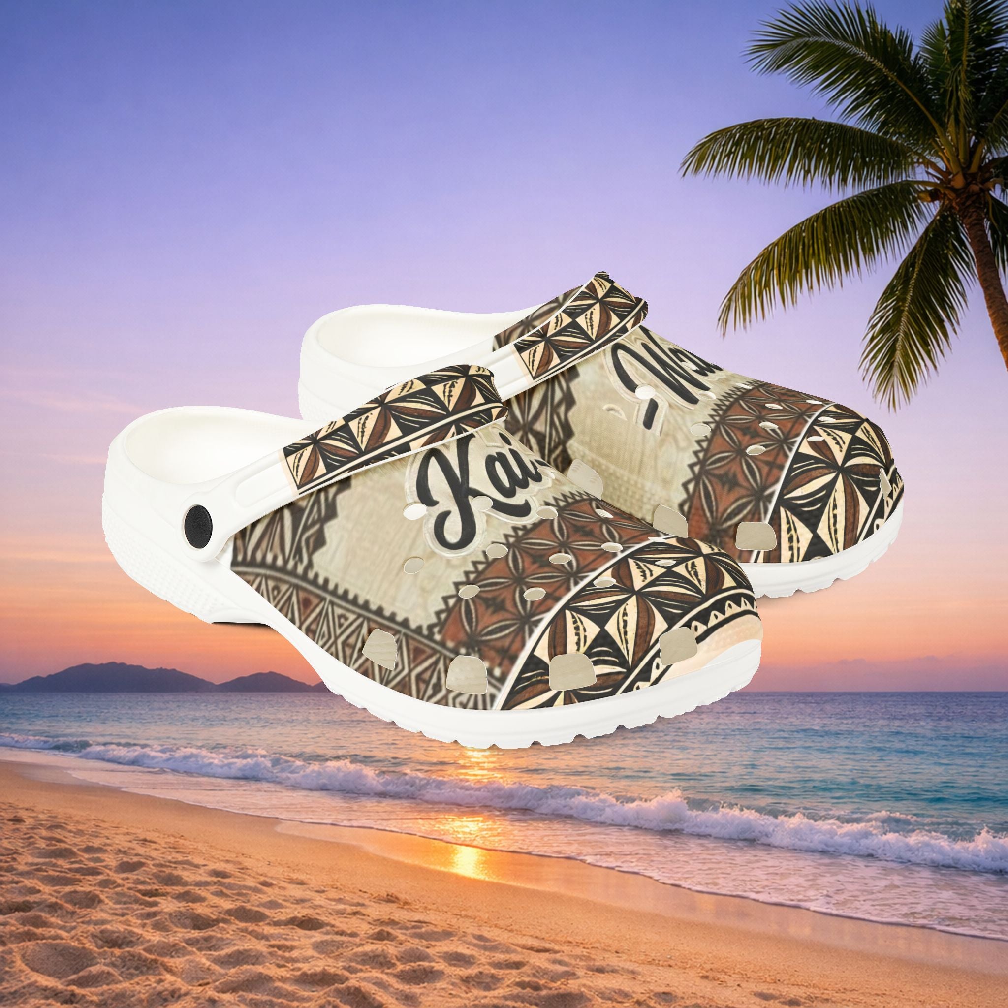 Kai-Waii Unisex Tropical Pattern EVA Foam Clogs/Slip-ons