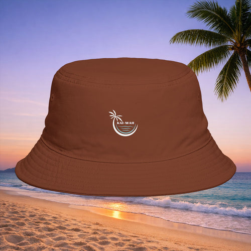 Bucket Hat – 'Kai-Waii' Tropical Palm Logo Beach Bucket Hat
