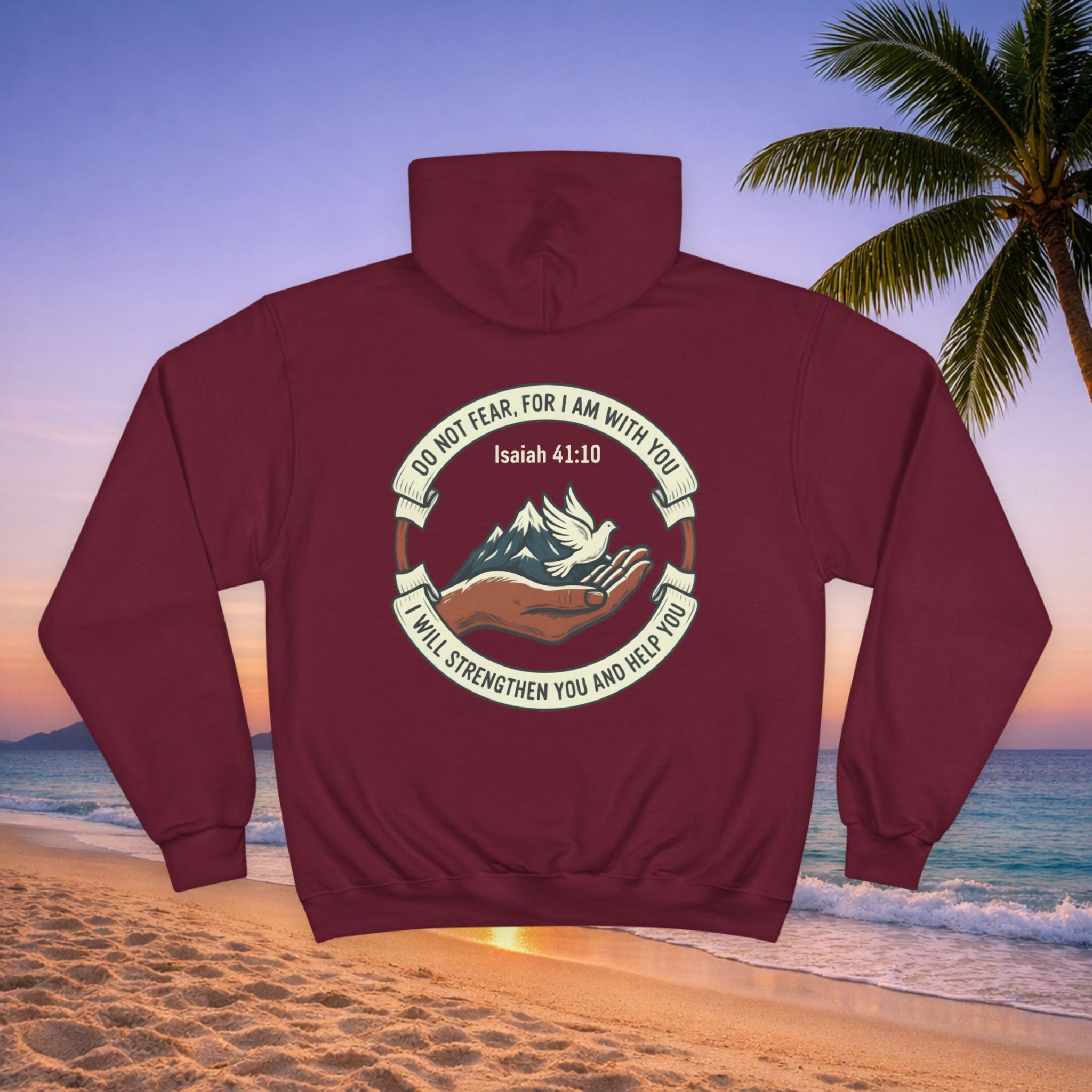 Faith Mountain Hoodie – "Do Not Fear, For I Am With You" Isaiah 41:10 Christian Pullover