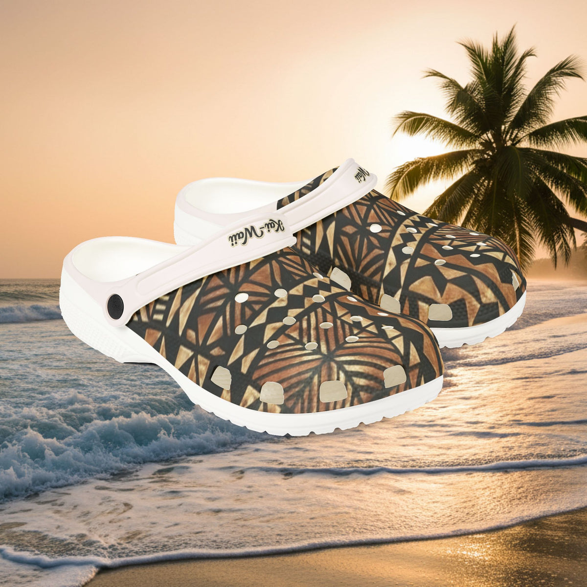 Tribal Pattern EVA Foam Clogs — Lightweight Beach Sandals