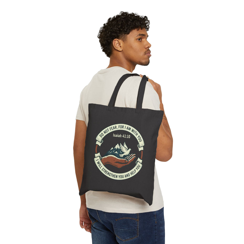 Isaiah 41:10 Canvas Tote Bag — "Do Not Fear, For I Am With You" Religious Faith Tote