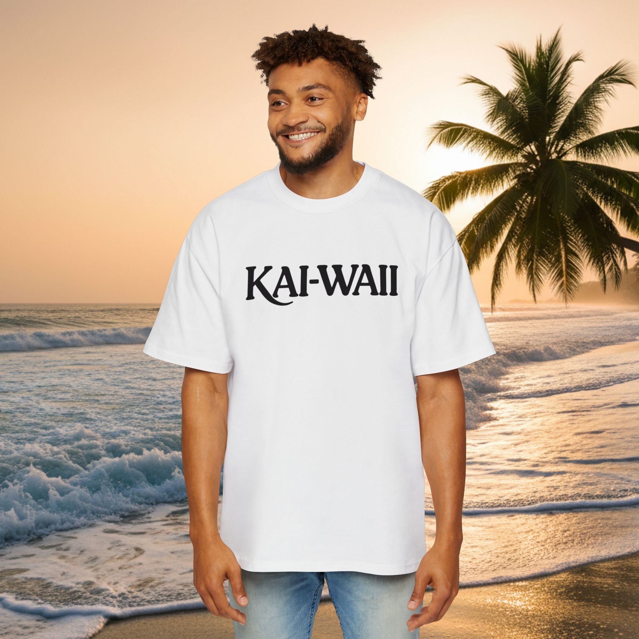 KAI-WAII Oversized Tee — "Shit I Don't Have Time For" Beach Graphic Shirt