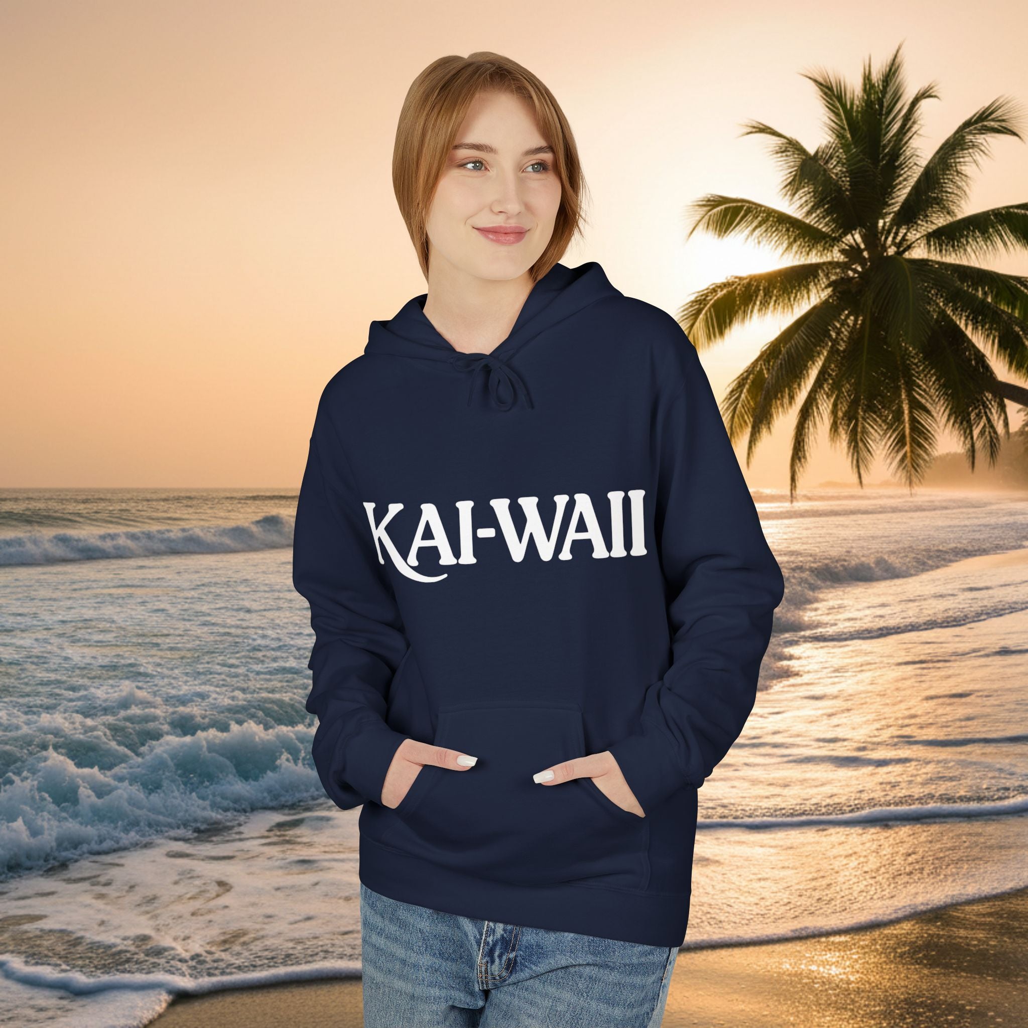 KAI-WAII Bold Text Hoodie — Minimalist Streetwear Pullover