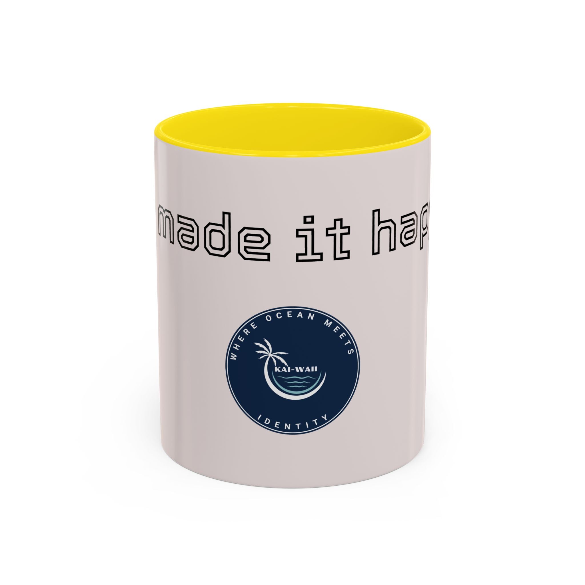 Motivational Accent Coffee Mug — "God Made It Happen" Inspirational Latte Mug