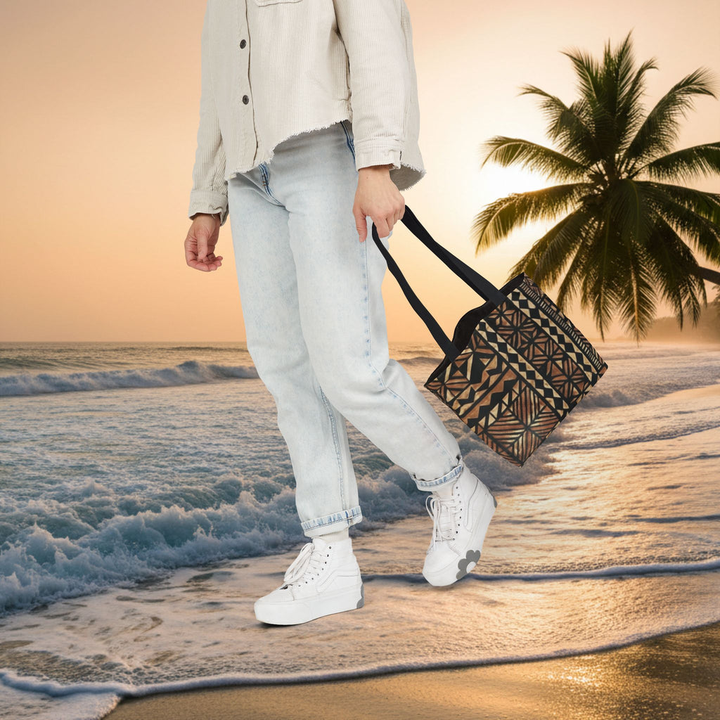 Tribal Pattern Canvas Tote Bag — Beach Market Tote Bag