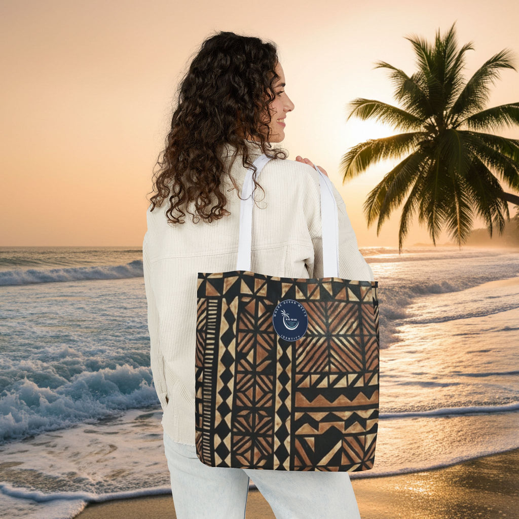 Tribal Pattern Canvas Tote Bag — Beach Market Tote Bag
