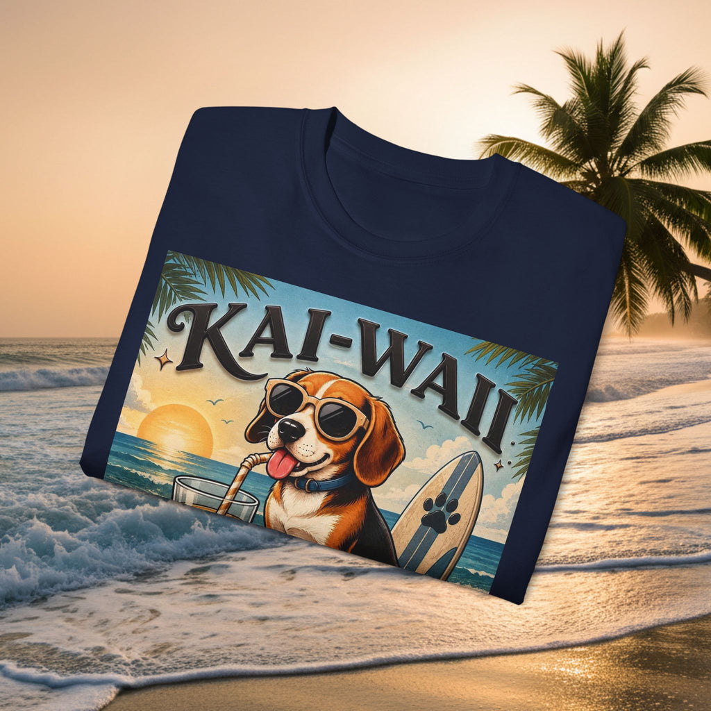 T-Shirt — KAI-WAII 'Paws and Relax' Beach Dog Graphic Tee