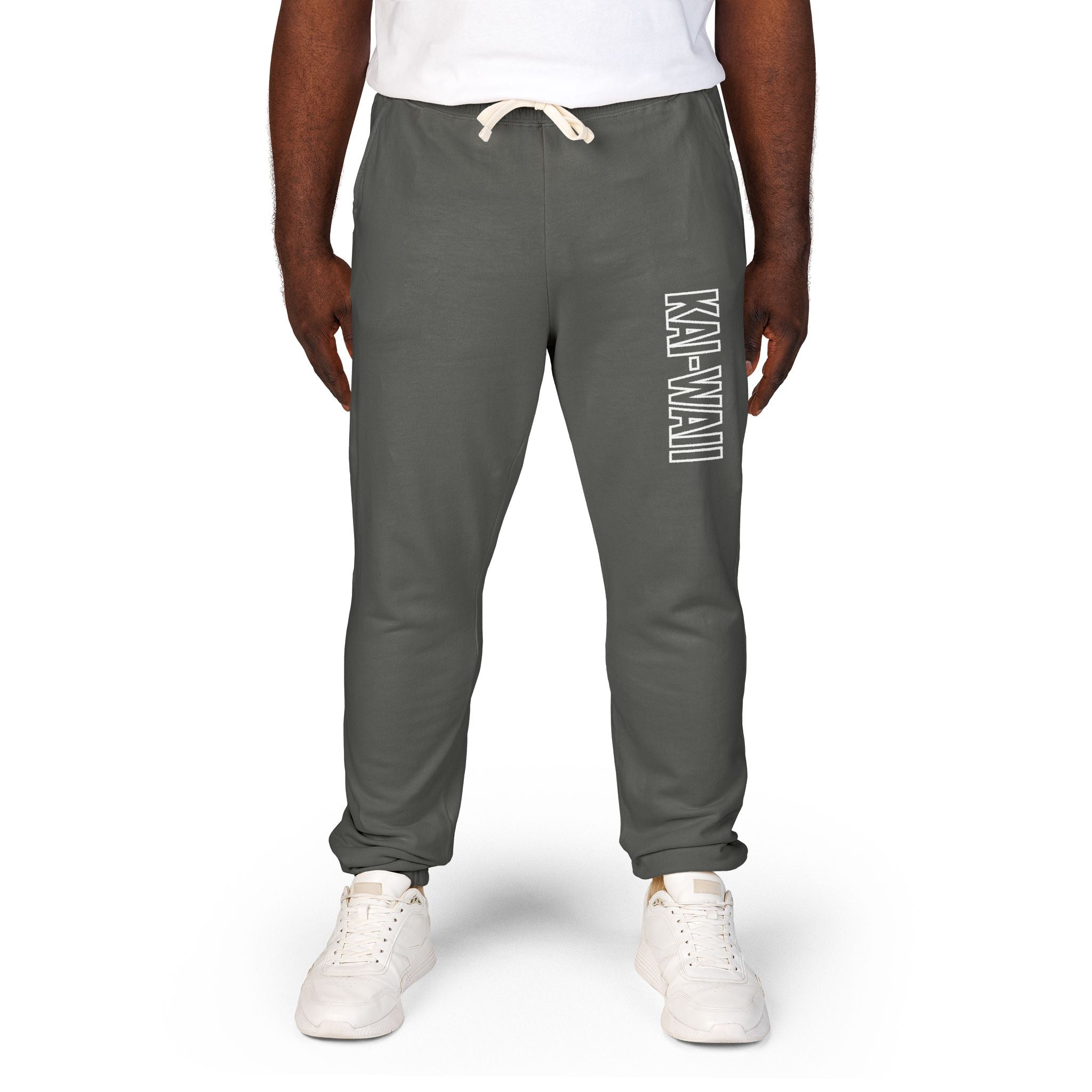 Kai-Waii Vertical Logo Sweatpants — Garment-Dyed Fleece Joggers
