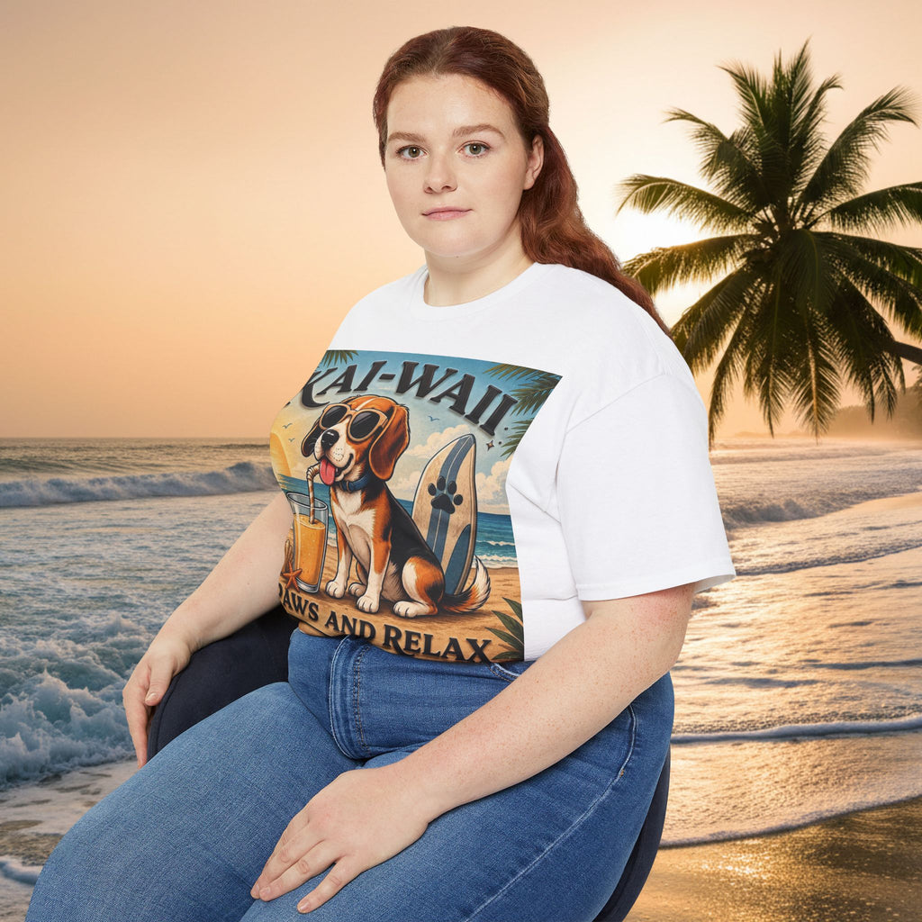 T-Shirt — KAI-WAII 'Paws and Relax' Beach Dog Graphic Tee