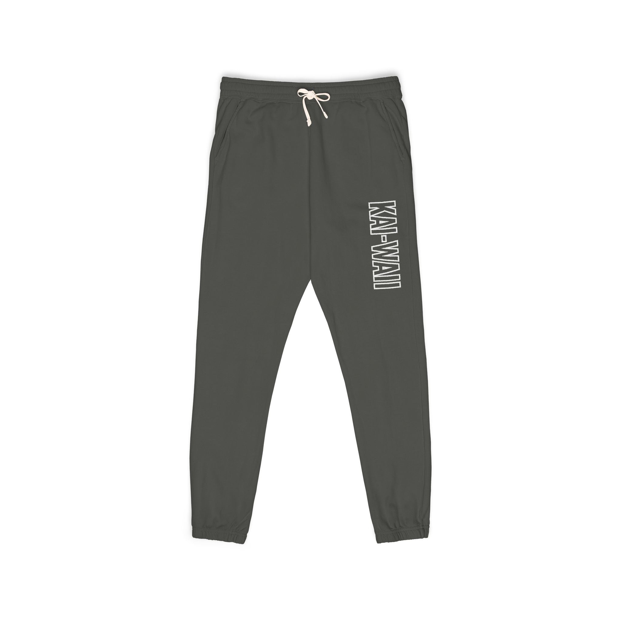 Kai-Waii Vertical Logo Sweatpants — Garment-Dyed Fleece Joggers