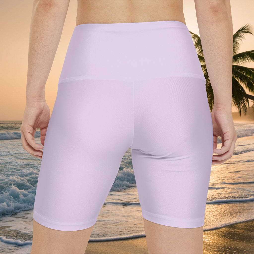 Kai-waii Pink Heart Women's Workout Shorts – Cute High-Waist Athletic Biker Shorts
