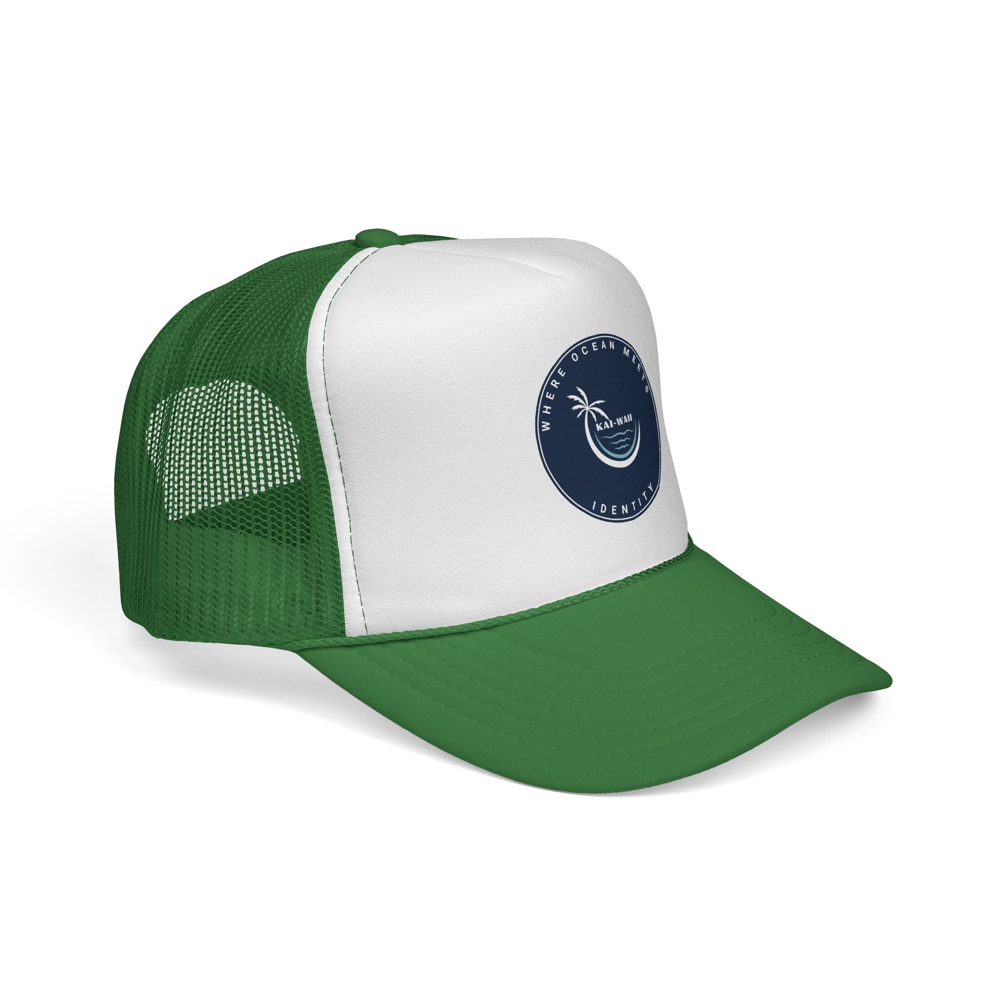 Coastal Vibes Trucker Cap — Ocean Club Palm Patch Snapback