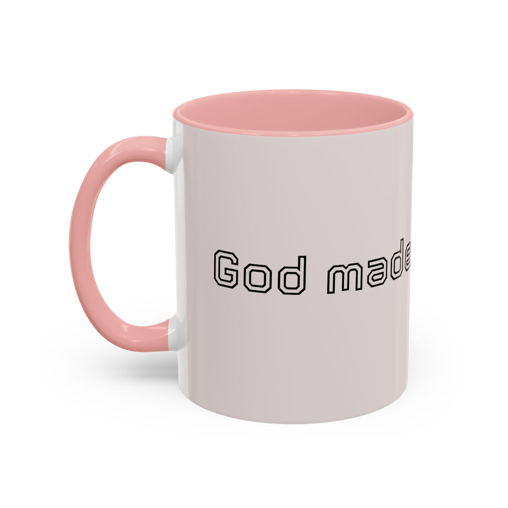 Motivational Accent Coffee Mug — "God Made It Happen" Inspirational Latte Mug