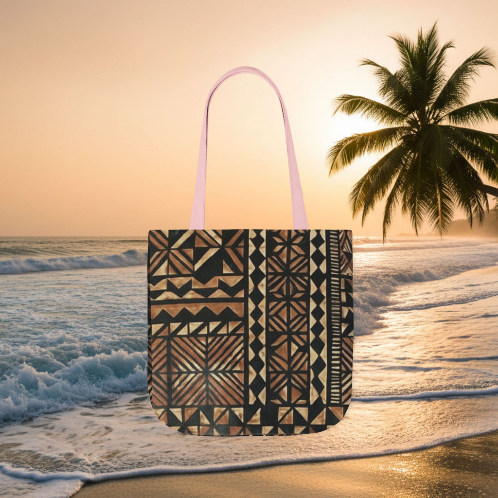 Tribal Pattern Canvas Tote Bag — Beach Market Tote Bag