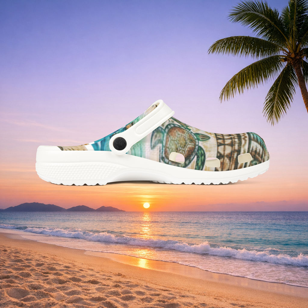 Tiki Palm Clogs — Tropical EVA Foam Slip-On Shoes